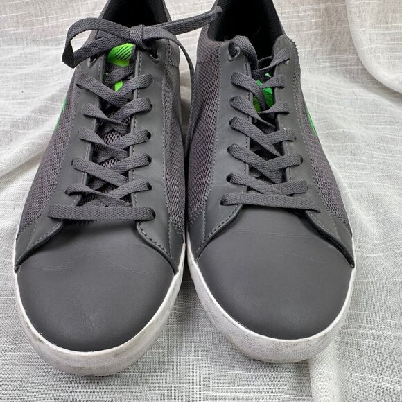 Lacost Mens Cresion Synth Premium Lace Up Trainers Sneakers Grey & Green Size 12 - Picture 2 of 6